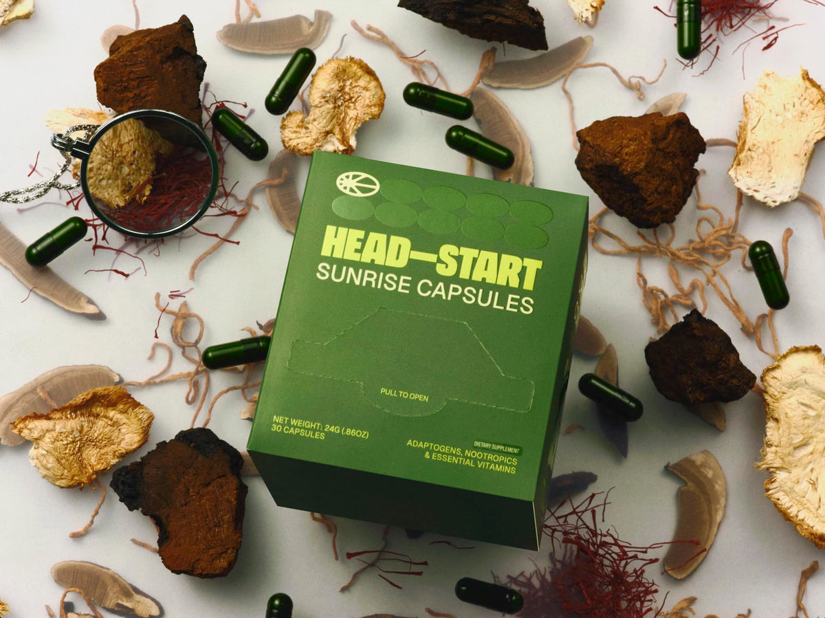 HEAD-START Sunrise Capsules | Nootropic Brain Supplement with Lion’s Mane, L-Theanine & Saffron | Adaptogen Blend for Focus, Energy, Clarity & Daily Performance HEAD-STARTBuy Supplements Australia