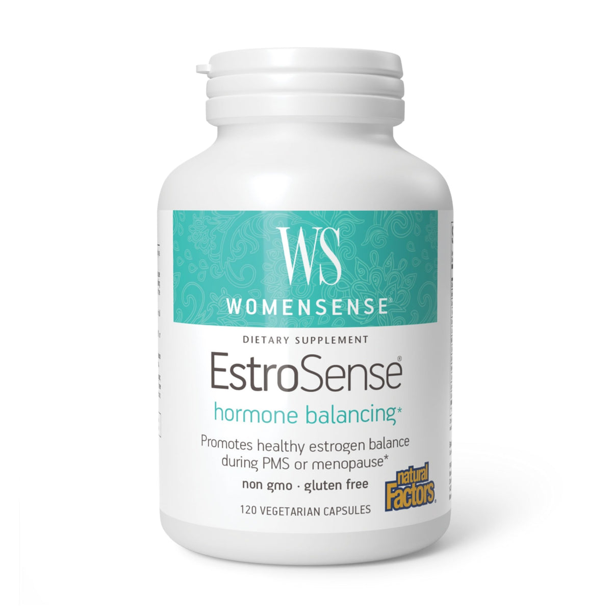 Natural Factors WomenSense EstroSense - Daily Hormonal Balance Support Supplement - Supports Healthy Menstration & Menopause - Non-GMO Natural Supplement - 120 Vegetarian Capsules (60 Servings) Natural FactorsBuy Supplements Australia