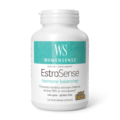 Natural Factors WomenSense EstroSense - Daily Hormonal Balance Support Supplement - Supports Healthy Menstration & Menopause - Non-GMO Natural Supplement - 120 Vegetarian Capsules (60 Servings) Natural FactorsBuy Supplements Australia