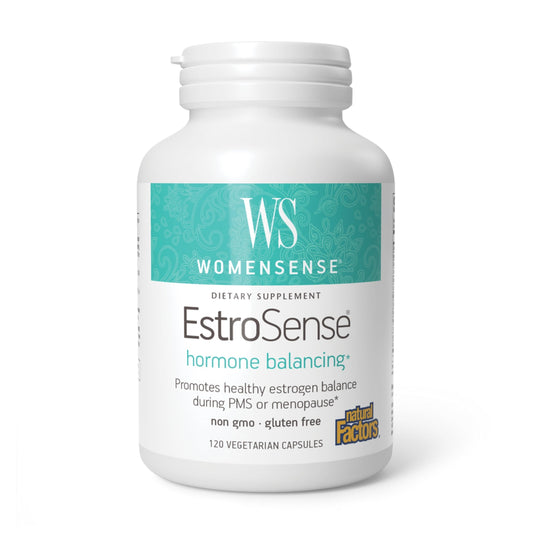 Natural Factors WomenSense EstroSense - Daily Hormonal Balance Support Supplement - Supports Healthy Menstration & Menopause - Non-GMO Natural Supplement - 120 Vegetarian Capsules (60 Servings) Natural FactorsBuy Supplements Australia