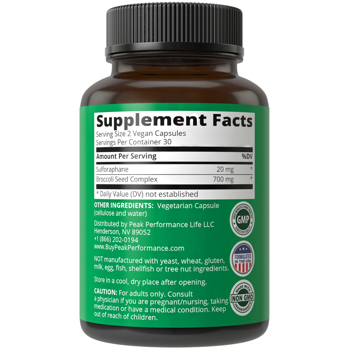Sulforaphane Supplement 20mg + Broccoli Seed Extract Vegan Capsules. Activated Peak PerformanceBuy Supplements Australia
