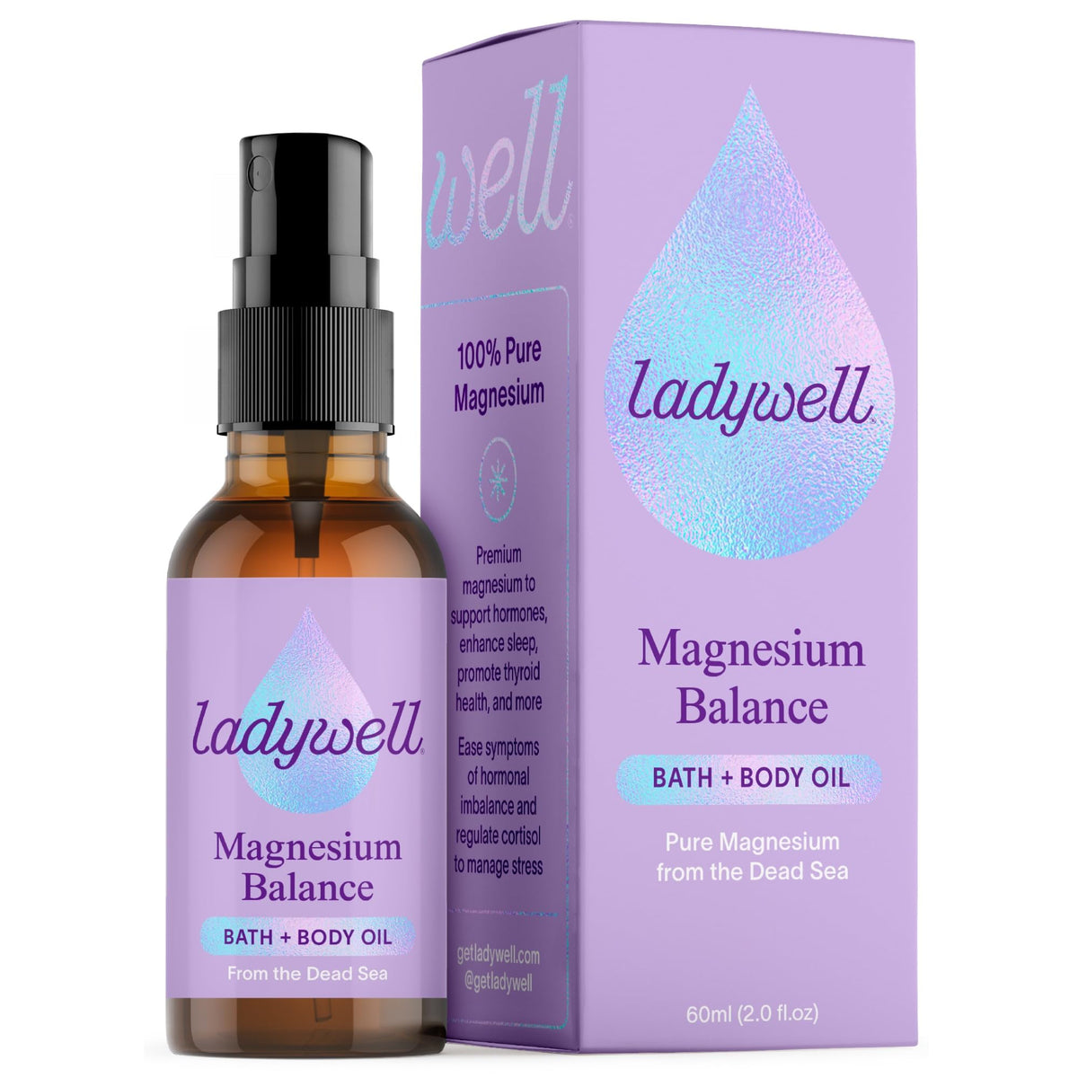 Ladywell Topical Magnesium Oil Spray | Mood, Cycle & Stress Support | PMS, PCOS, Fertility, Menopause, Hormone Balance, Cramps | Pure Magnesium Chloride, Science-Backed | Rapid Skin Absorption LadywellBuy Supplements Australia