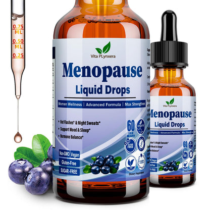 Menopause Supplements Liquid Drops, 8-in-1 Menopause Vitamin w. Black Cohosh, Ashwagandha, D3 B6 Multivitamin for Hot Flash, Night Sweats, Hormone Balance & Mood Support for Women Over 40 Vita PLynxeraBuy Supplements Australia
