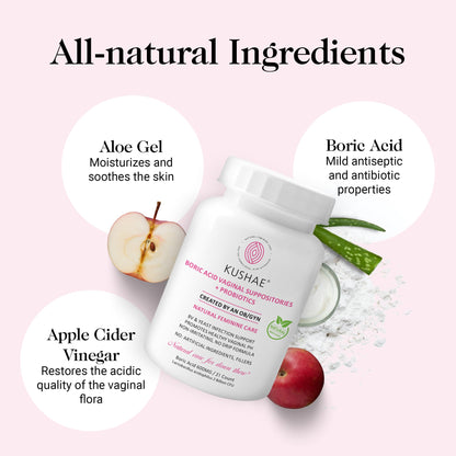 Kushae Boric Acid Suppositories with Applicator, All-Natural Boric Acid Suppositories for Women KushaeBuy Supplements Australia