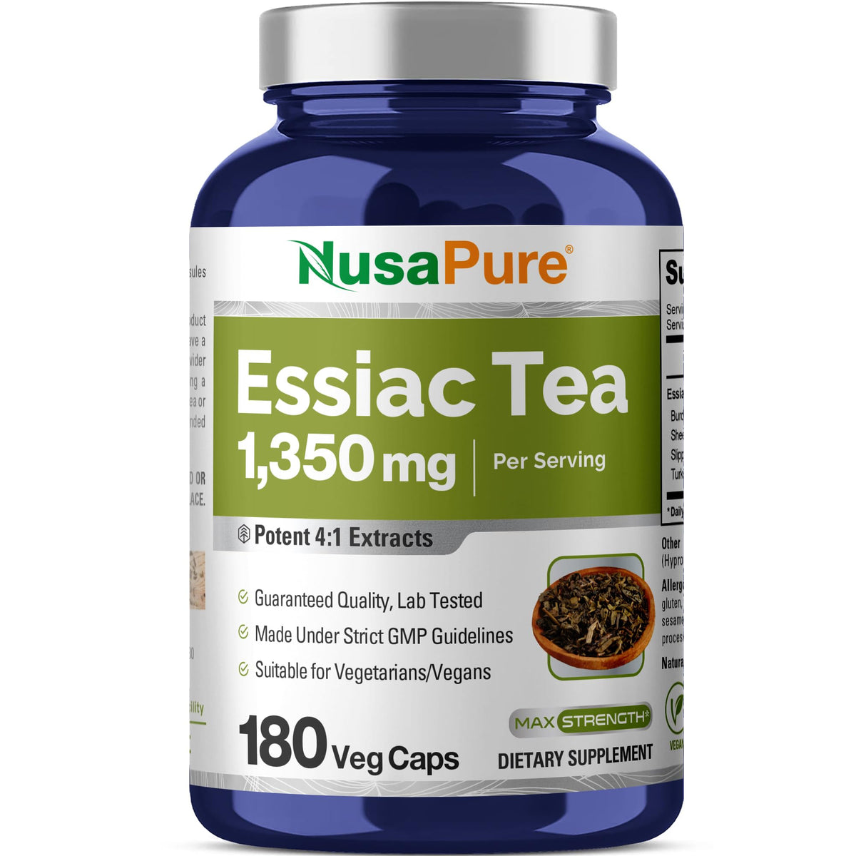 NusaPure Essiac Tea 1350 mg 180 Veggie Caps (Vegetarian, Non-GMO) NusaPureBuy Supplements Australia