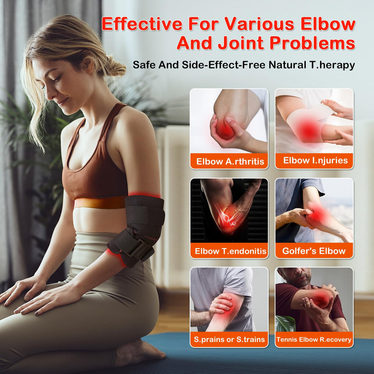JOBYNA Red and I.nfrared L.ight T.herapy for Elbow Wrap, 850nm Near I.nfrared L.ight & 660nm JOBYNABuy Supplements Australia