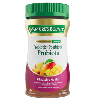 Nature’s Bounty Pre + Pro + Postbiotic Gummies for Digestive Health, Immune Support - Probiotic Gummies for Gut Health, Tropical Mango Flavor, 30 Ct Nature's BountyBuy Supplements Australia