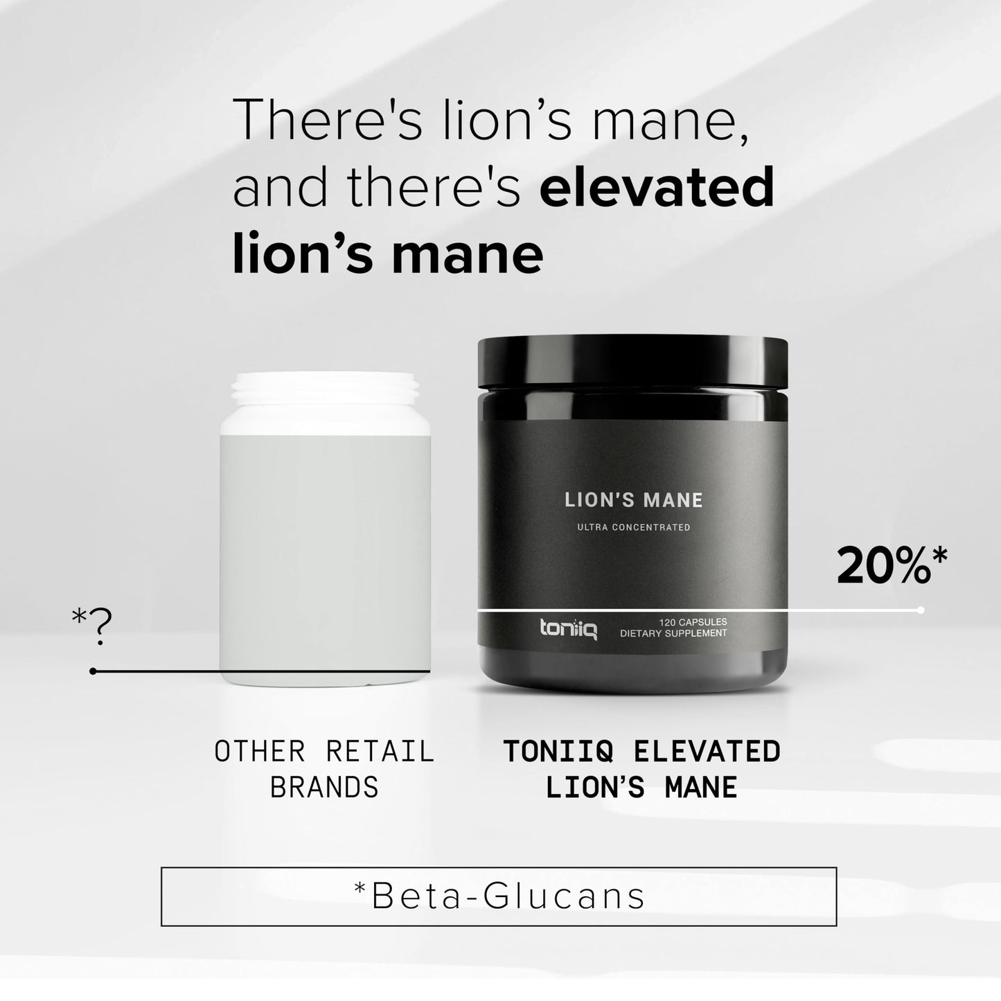 Toniiq Lion’s Mane - Ultra High Potency 10:1 Extract with 30% Polysaccharides - Highly Concentrated & Bioactive - Third-Party Lab Tested - 120 Capsules Toniiq buy supplements Au