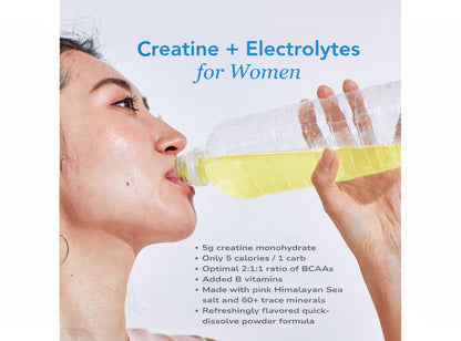 Zeal Naturals Creatine with Electrolytes & Brain Health Nootropics - 30 Servings | Women's Support for Energy, Strength, Focus, & Hydration with B Vitamins | Lemon Sorbet | Zero Sugar No Bloat Formula Zeal NaturalsBuy Supplements Australia