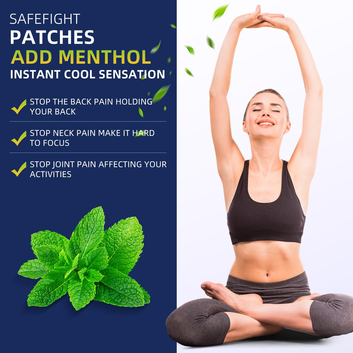 SafeFight 4% Lidocaine Pain Relief Patches 32 Count - Maximum Strength Relief for Back, Neck, Shoulder, Joint & Muscle Pain, Add Menthol, 12 Hour Long Lasting Relief Pains SafeFightBuy Supplements Australia