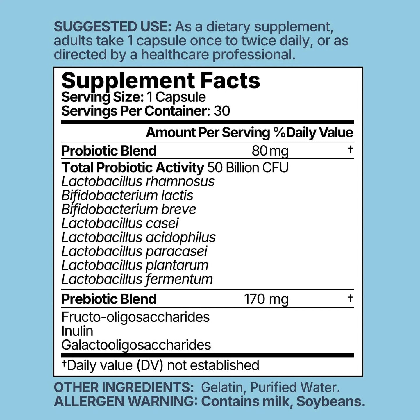 MISS PEP Probiotics 50 Billion CFU - 8 Unique Strains + 3 Prebiotics - Immune, Digestive & Gut Health - Supports Occasional Constipation, Diarrhea, Gas & Bloating - Probiotics for Women & Men - 30ct MISS PEPBuy Supplements Australia