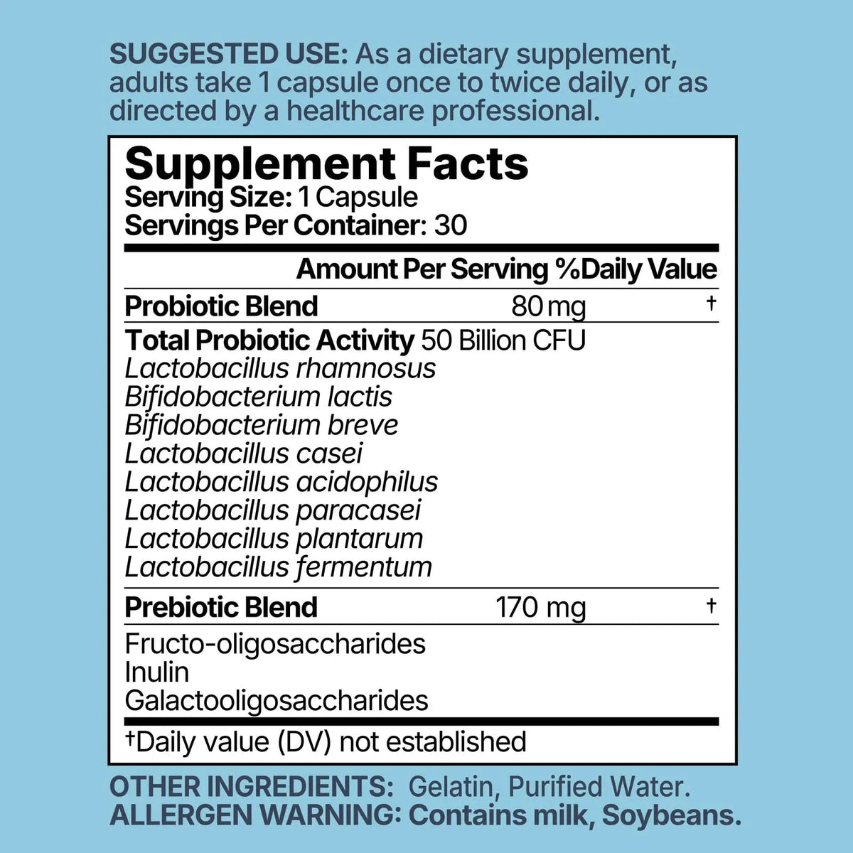 MISS PEP Probiotics 50 Billion CFU - 8 Unique Strains + 3 Prebiotics - Immune, Digestive & Gut Health - Supports Occasional Constipation, Diarrhea, Gas & Bloating - Probiotics for Women & Men - 30ct MISS PEPBuy Supplements Australia