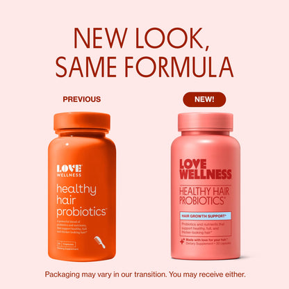 Love Wellness Healthy Hair Probiotics | Support Hair Growth with Biotin and Vitamin B12 & B6 | Supplement for Healthy Scalp & Thicker, Fuller Looking Hair | Safe & Effective | 30 Capsules Love WellnessBuy Supplements Australia