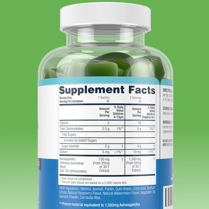 Sugar-Free Ashwagandha Gummies for Stress, Sleep & Mood Support - High-Potency 30:1 Ashwagandha Supplement Extract - Vegan Adaptogen Supplement for Women & Men, Natural Flavor, Plant-Based, 90 Gummies Purify LifeBuy Supplements Australia