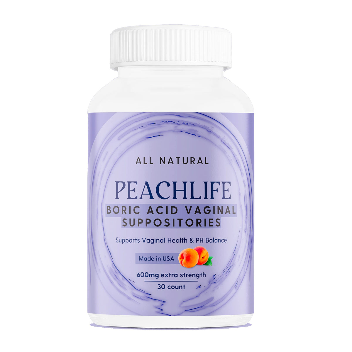 Peachlife Boric Acid Suppositories in Vegetable Capsules - USA Made - Vaginal pH PeachlifeBuy Supplements Australia