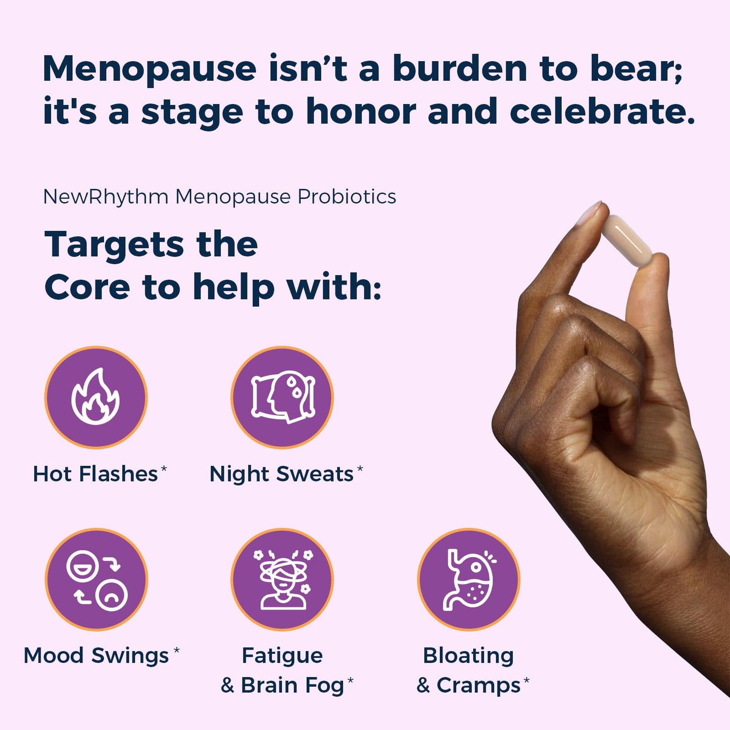 NewRhythm Menopause Probiotics for Women, 7-in-1 Relief, Prebiotics, Black Cohosh Trans-Resveratrol Chasteberry Red Clover Dong Quai, Hot Flashes Night Sweats, No Soy, No Estrogen, 30 Ct NewRhythmBuy Supplements Australia