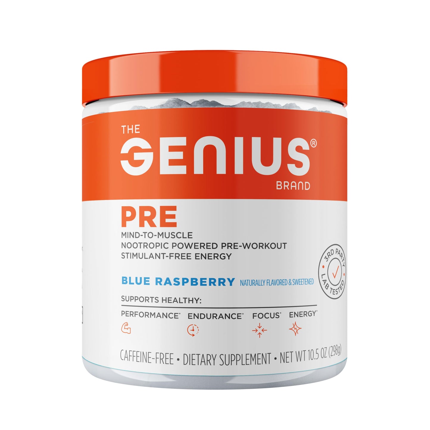 The Genius Brand Genius Pre - Clean Pre-Workout Powder for Energy, Focus & Fitness Support - No Artificial Flavors, Preservatives, or Proprietary Blends - Non-GMO - 20 Servings - Blue Raspberry The Genius BrandBuy Supplements Australia