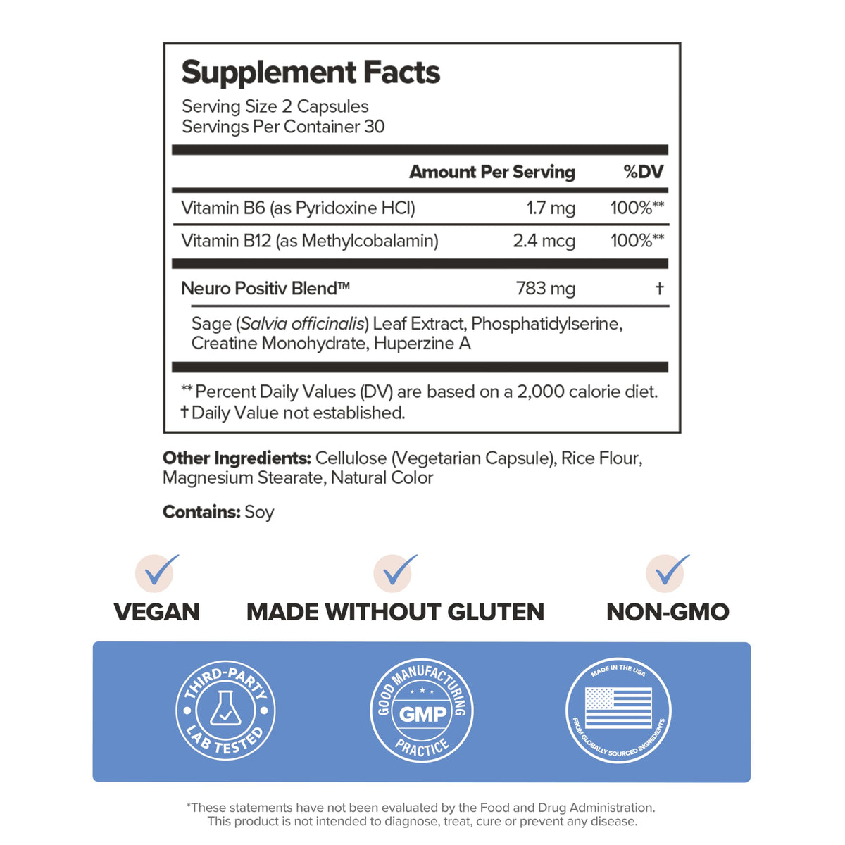MENO Brain Health + Memory Support Capsules – Daily Support for Cognitive Performance, Concentration & Healthy Brain Aging – with Phosphatidylserine, Creatine, Sage Leaf & Huperzine A – 30 Servings O PositivBuy Supplements Australia