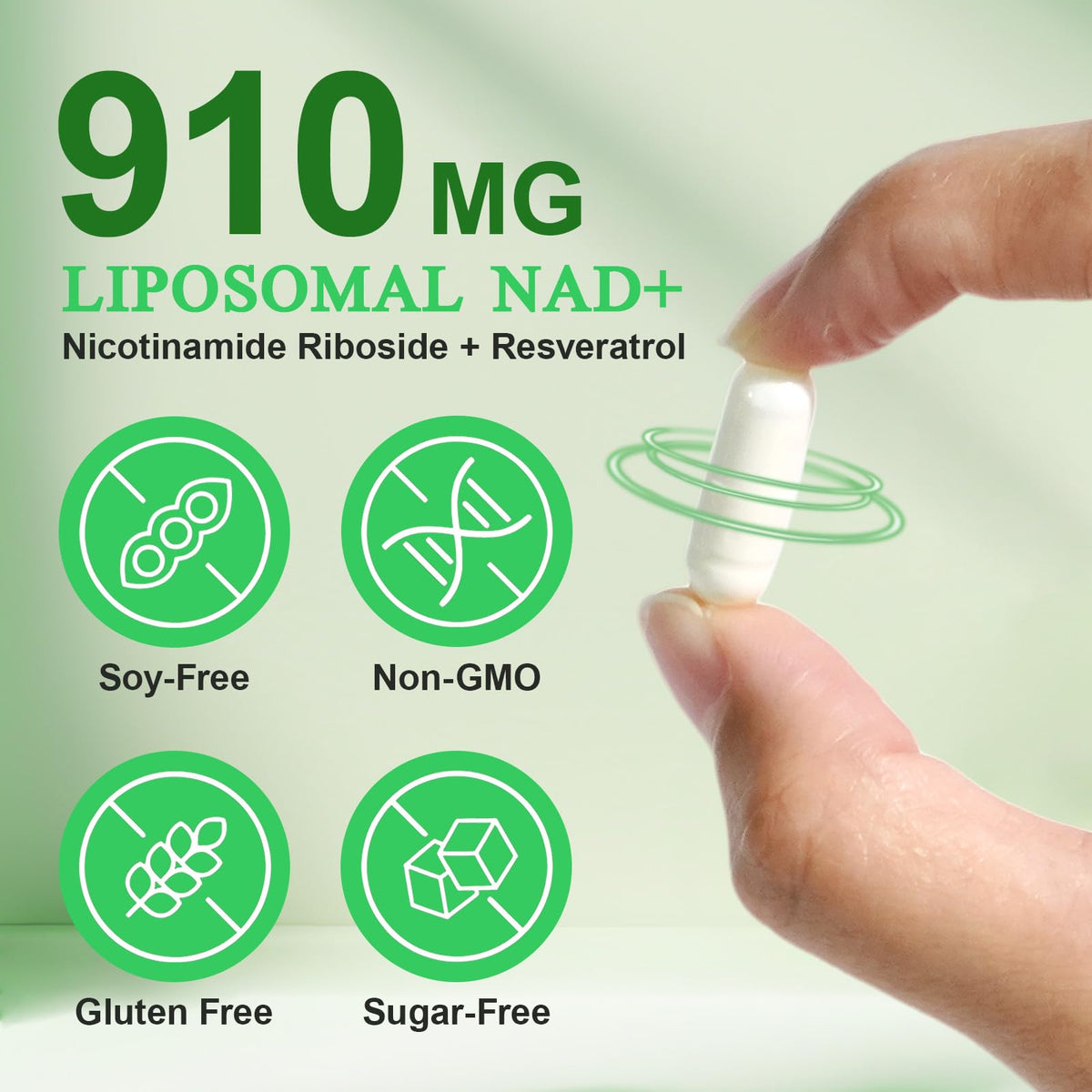 NAD Supplement, Nicotinamide Riboside, NAD 910MG Liposomal Supplements for Women & Men, NAD+ Supplement for Anti Aging and Cell Regeneration -120 Capsules NIFEISHIBuy Supplements Australia