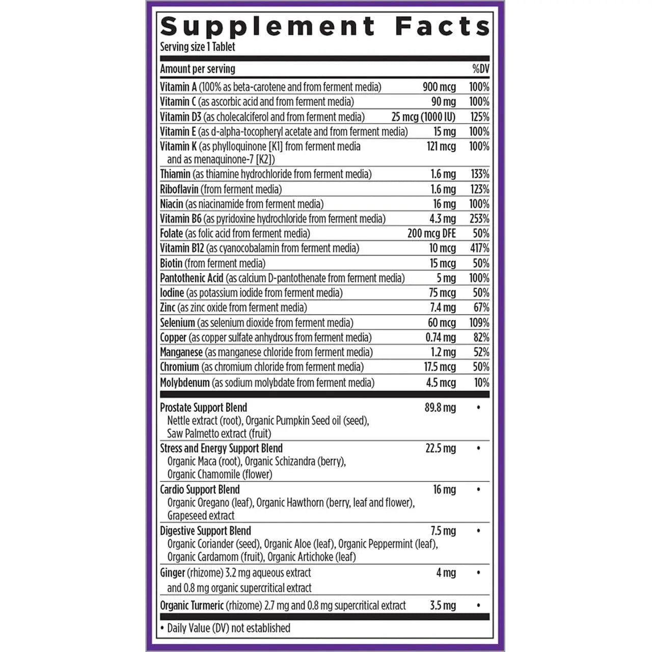 New Chapter Men's Multivitamin, Every Man's One Daily 40+, Fermented with Probiotics + Saw Palmetto + B Vitamins + Vitamin D3 + Organic New Chapter