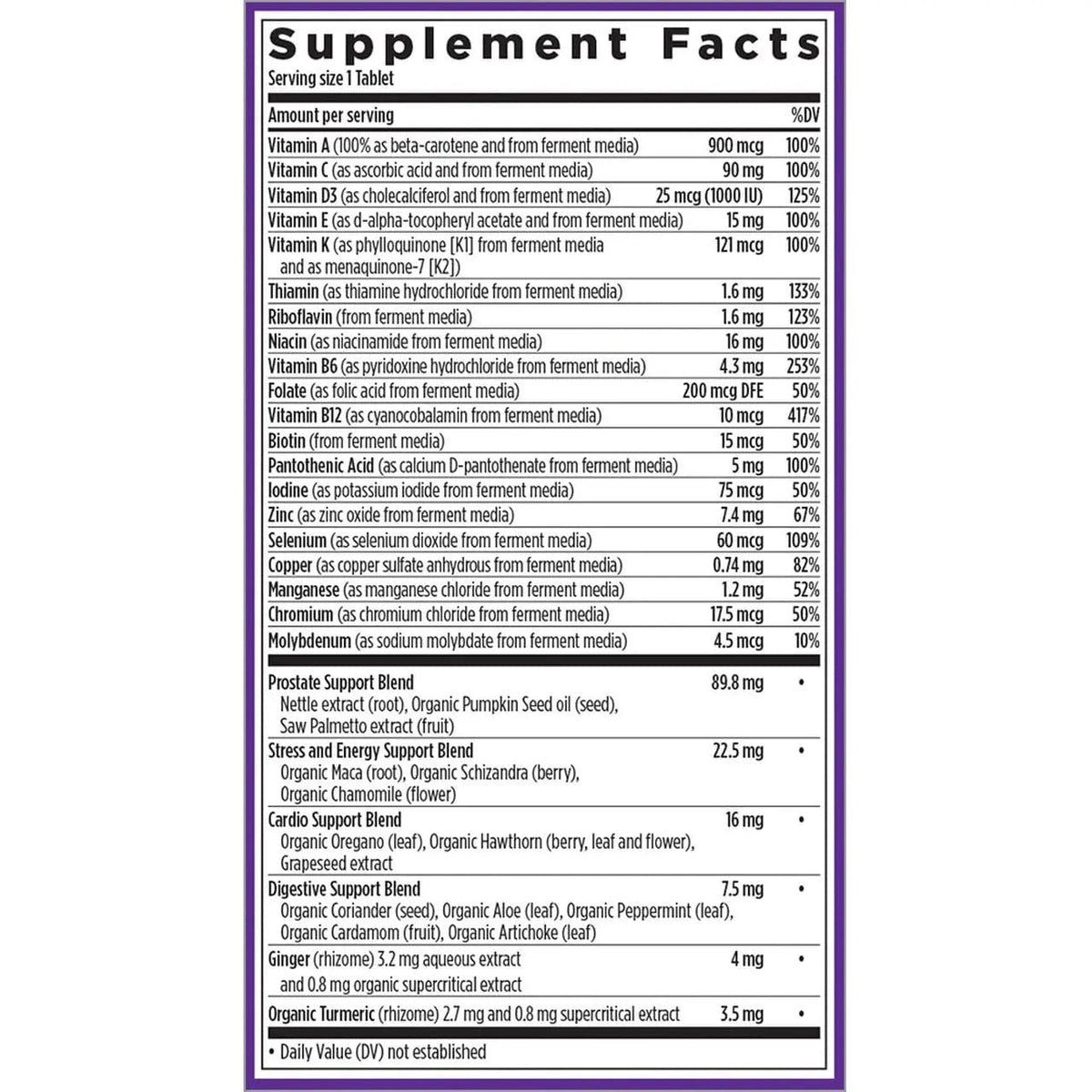 New Chapter Men's Multivitamin, Every Man's One Daily 40+, Fermented with Probiotics + Saw Palmetto + B Vitamins + Vitamin D3 + Organic New Chapter