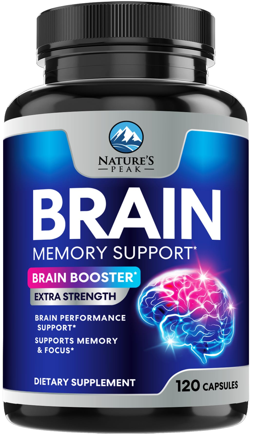 Brain Memory Supplement - 3X Strength Nootropics for Concentration, Clarity & Focus Support - Brain Health Cognitive Vitamins with Bacopa, Phosphatidylserine & DMAE, Brain Booster Pills, 120 Capsules Nature's PeakBuy Supplements Australia