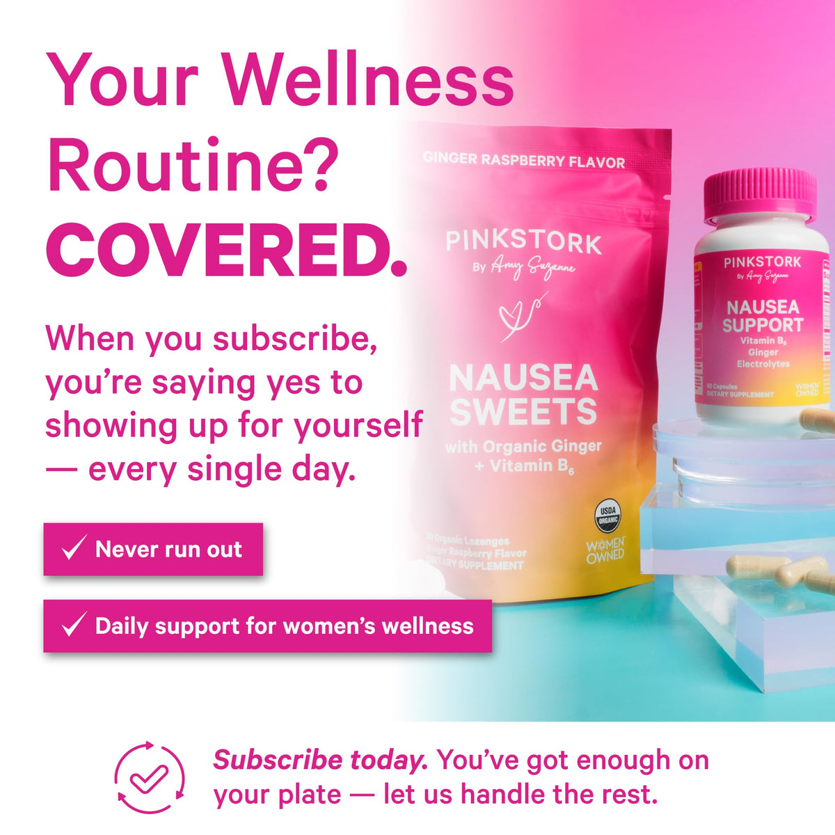 Pink Stork Organic Peppermint Sweets for Morning Sickness and Motion Sickness Support, Added Vitamin B6, 1st Trimester Pregnancy Must Haves - 30 Wrapped Peppermint Candies Pink StorkBuy Supplements Australia