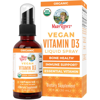 MaryRuth Organics Vitamin D USDA Organic | VIT D3 Liquid | Sugar Free | Liquid VIT D Spray Immune Support for Adults & Kids | Bone Health| Vegan | Gluten Free | Non-GMO | 30 Servings MARYRUTH'SBuy Supplements Australia