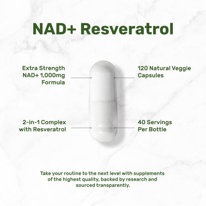 NAD+ Resveratrol Supplement 1,000mg Per Serving, 120 Veggie Capsules | 2-in-1 Extra Strength NMN Supplement Alternative | NAD Supplements for Women & Men | Non-GMO, Gluten Free DEAL SUPPLEMENTBuy Supplements Australia