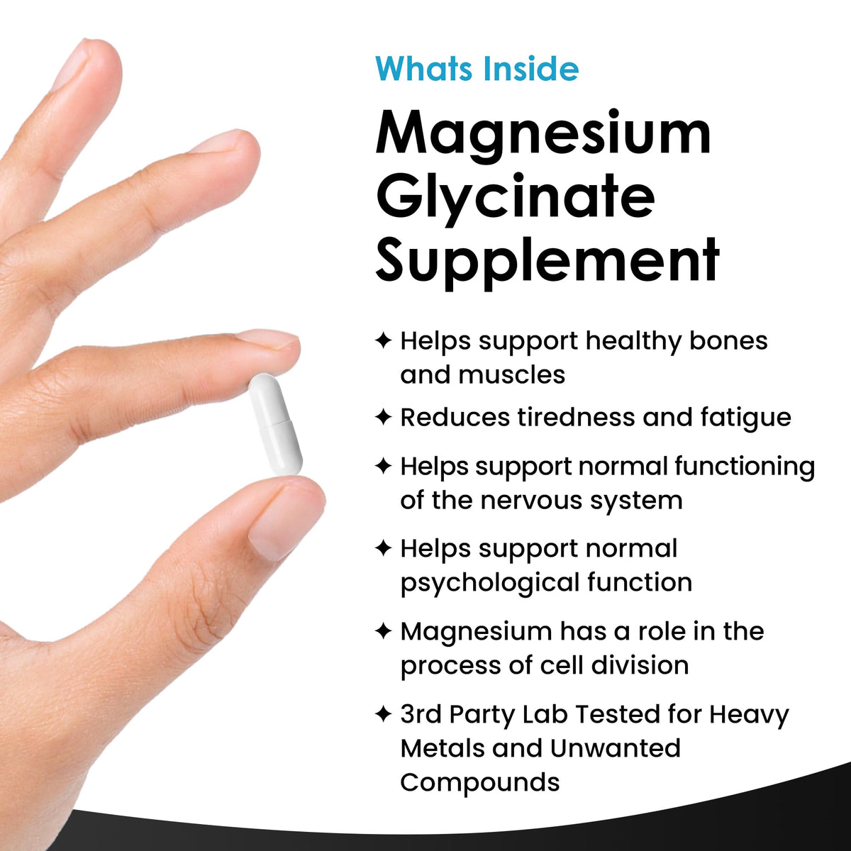Magnesium Glycinate Supplements - 1040mg of Magnesium - 120 High Strength Capsules NEW LEAF PRODUCTSBuy Supplements Australia