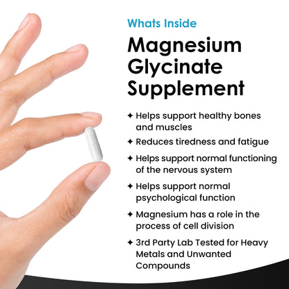 Magnesium Glycinate Supplements - 1040mg of Magnesium - 120 High Strength Capsules NEW LEAF PRODUCTSBuy Supplements Australia