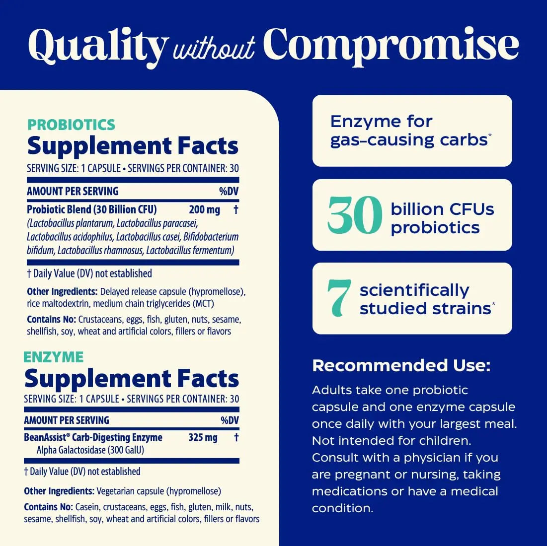 Enzymedica Dinner Duo for Gas & Bloating – Probiotics + Digestive Enzyme Packets for Occasional Gas, 30B CFU of 7 Live Strains, Vegetarian – 30 Daily Packs EnzymedicaBuy Supplements Australia