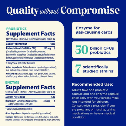 Enzymedica Dinner Duo for Gas & Bloating – Probiotics + Digestive Enzyme Packets for Occasional Gas, 30B CFU of 7 Live Strains, Vegetarian – 30 Daily Packs EnzymedicaBuy Supplements Australia