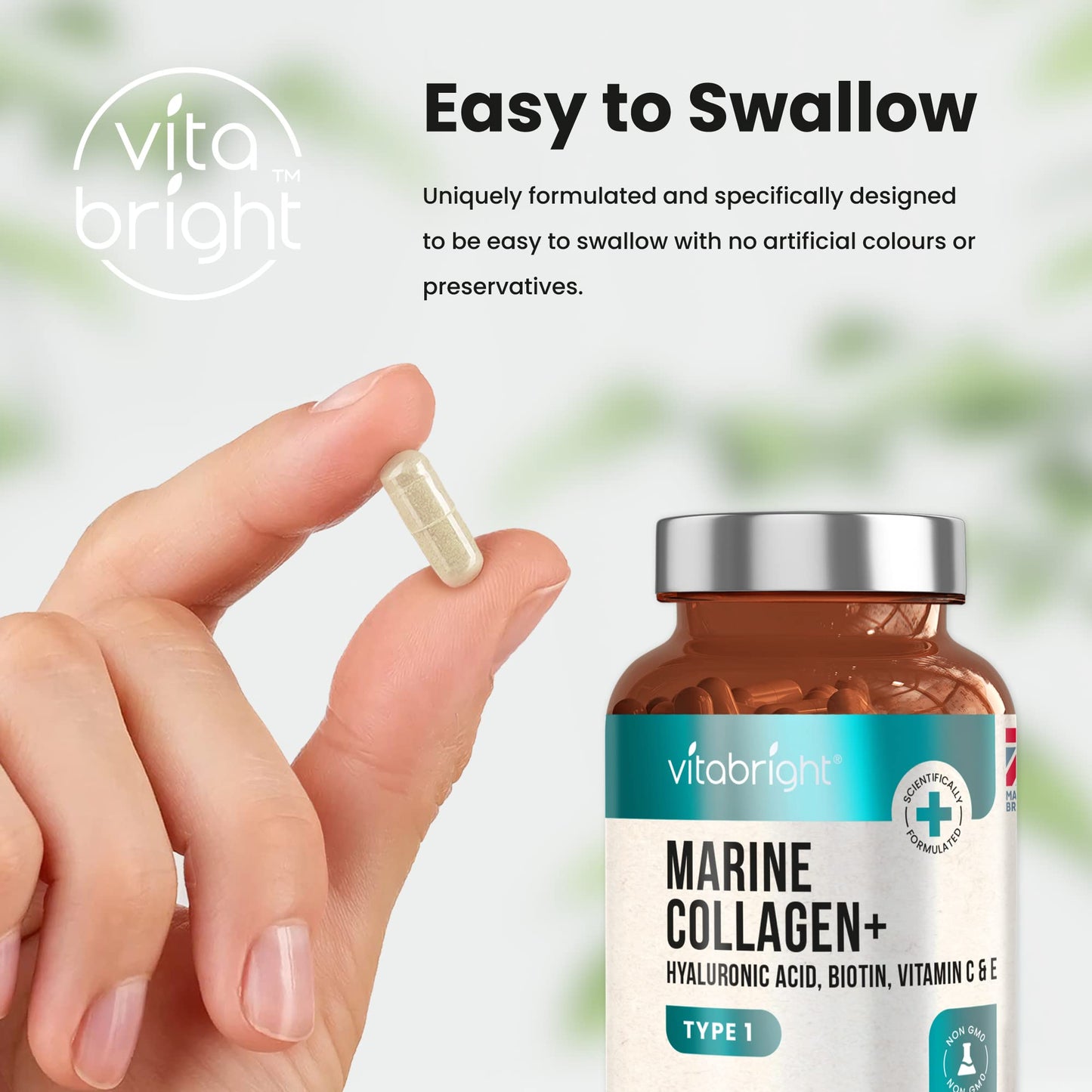 Marine Collagen Capsules 1000mg - 120 Capsules - 9 Powerful Skin Supporting Nutrients VitaBrightBuy Supplements Australia