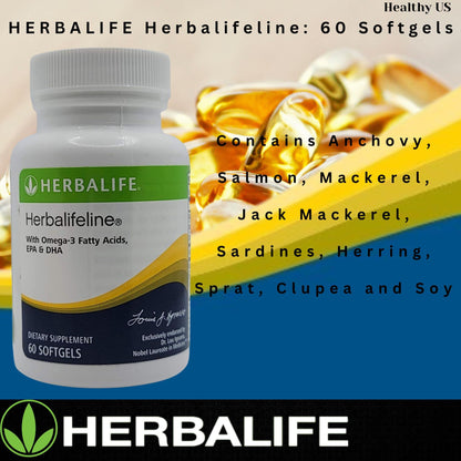 Herbalife Herbalifeline: 60 Softgels with Vitamin E, Marine Lipid Complex, Omega-3 Fatty HerbalifeBuy Supplements Australia