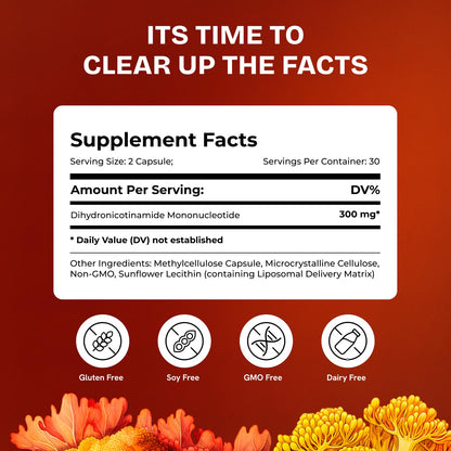 Resurrected Health Liposomal NMNH Supplement 300mg – Boosts NAD Anti-Aging, Energy & Focus – NMM Capsules Alternative to for Cellular Vitality – Third-Party Tested, 60 Vegan Capsules | 1 Pack Resurrected HealthBuy Supplements Australia