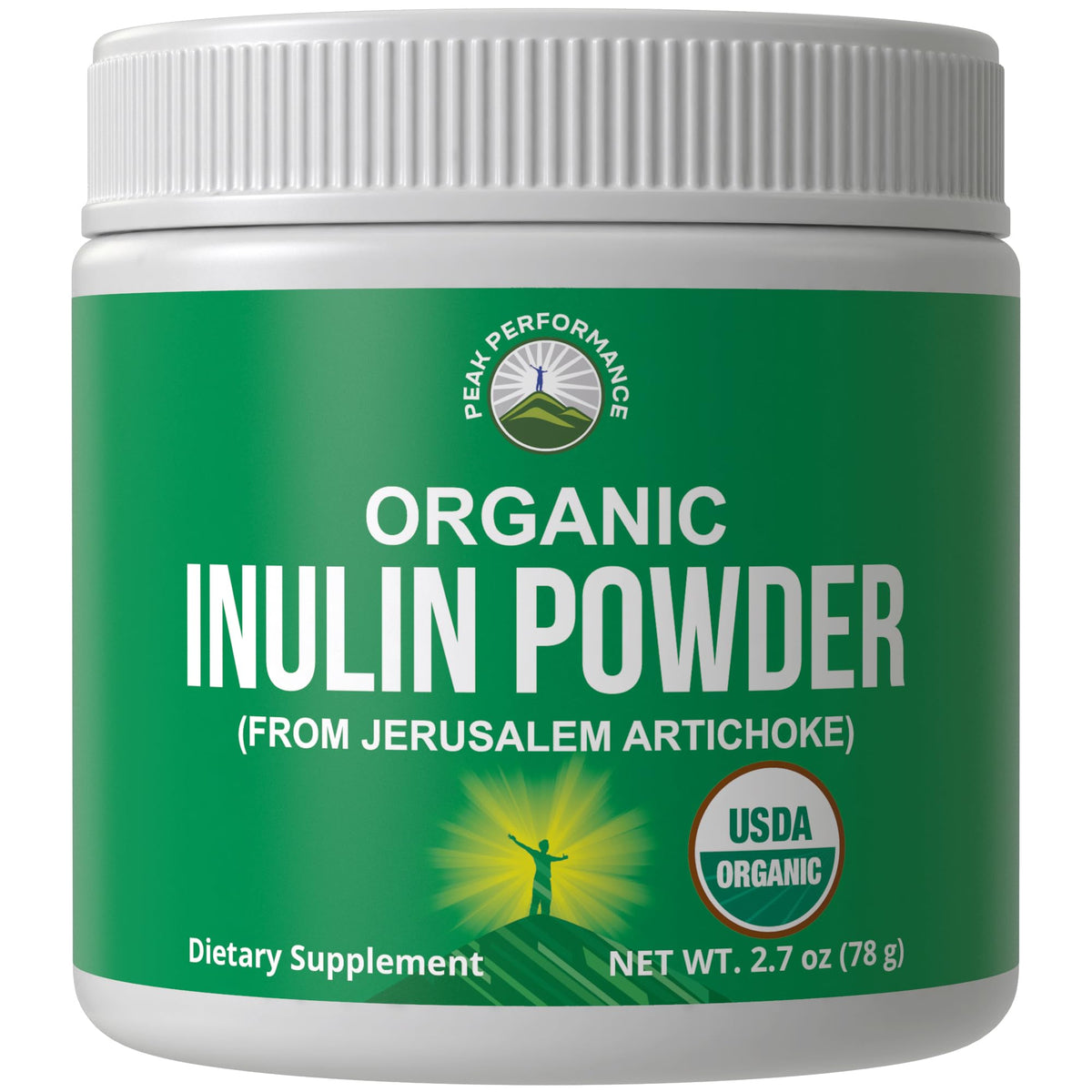 Peak Performance Organic Inulin Powder Natural Prebiotic Fiber for Gut Health. USDA Organic Raw Plant Based Vegan Prebiotics FOS Supplement from Jerusalem Artichoke Peak PerformanceBuy Supplements Australia