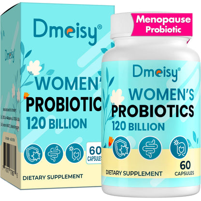 Menopause Supplements for Women, 120 Billion CFU Probiotic, 13-in-1 Herbs Probiotics Complex, for Menopause Relief, Hormone Balance, Hot Flashes, Night Sweats, Mood Swings, Gut & Immunity - 60 Capsule DmeisyBuy Supplements Australia