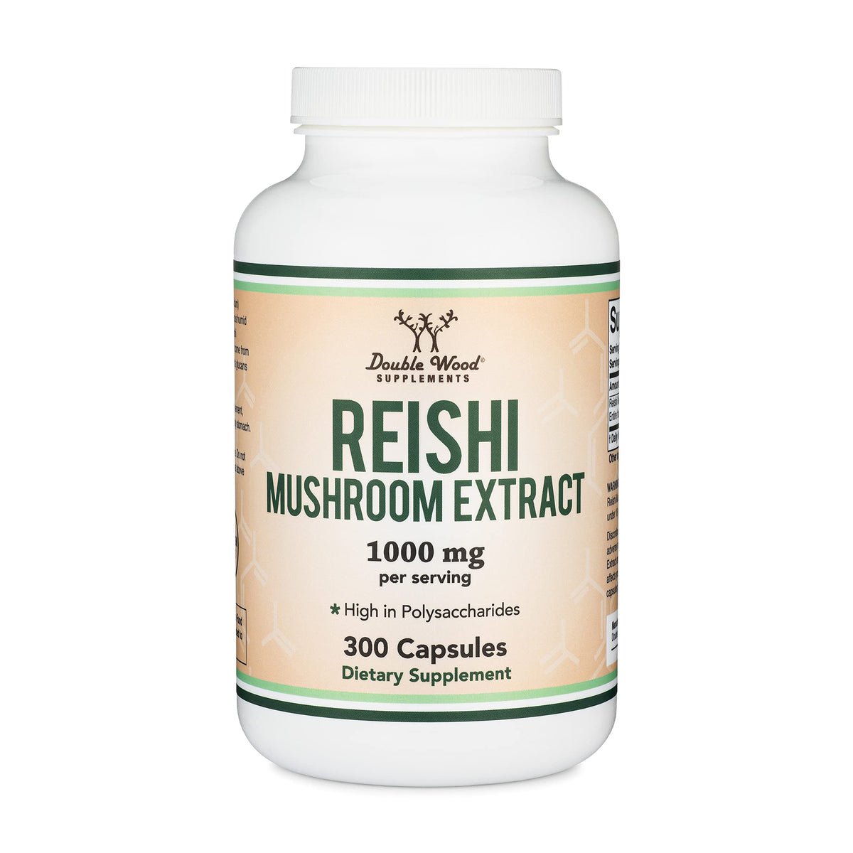 Reishi Mushroom Capsules (4:1 Ganoderma Extract, 1,000mg Red Reishi Powder Servings) Double Wood SupplementsBuy Supplements Australia