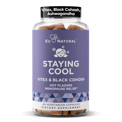 Staying Cool Menopause Supplements for Women – Hormonal Hot Flash Relief, Weight Support, & Night Sweats – Vitex Chaste Tree & Black Cohosh – 60 Vegetarian Soft Capsules Eu NaturalBuy Supplements Australia