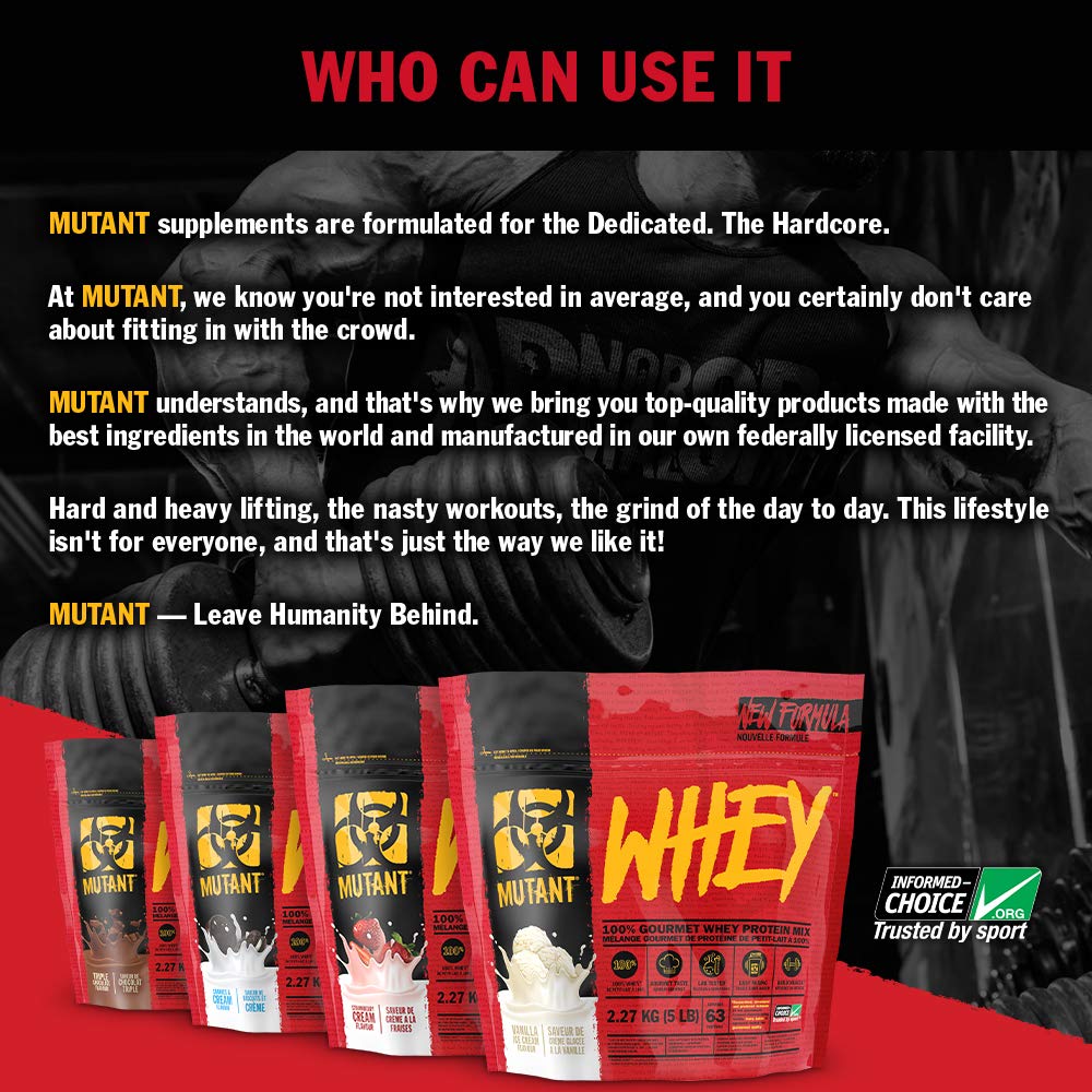 Mutant Whey – 100% Whey Protein Powder, Gourmet Taste, 22g of Protein, 10.4 g EAAs, 5 g BCAAs MutantBuy Supplements Australia
