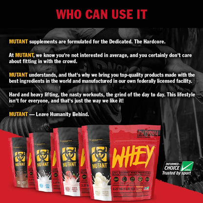 Mutant Whey – 100% Whey Protein Powder, Gourmet Taste, 22g of Protein, 10.4 g EAAs, 5 g BCAAs MutantBuy Supplements Australia