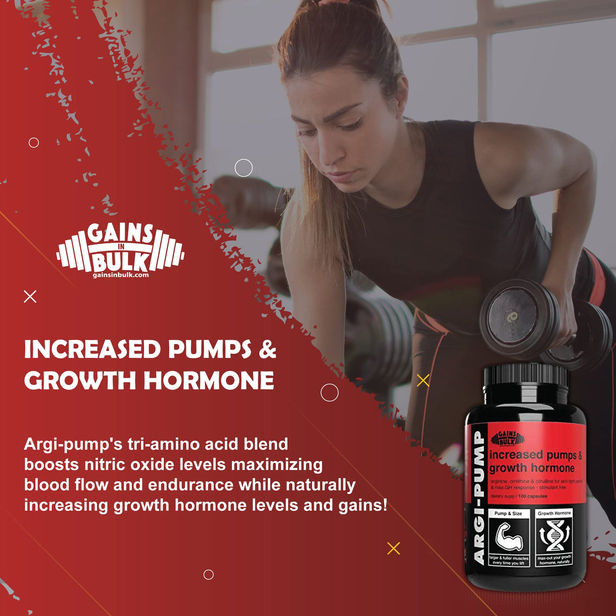 Gains in Bulk, Argi Pump, L-Arginine Nitric Oxide Booster with L-Citrulline and L-Ornithine GAINS IN BULK GAINSINBULK.COMBuy Supplements Australia