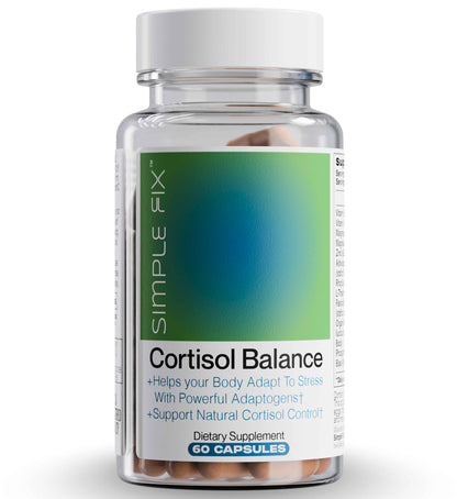 The Simple Fix Cortisol Balance Supplement – Supports Stress, Focus & Daily Energy – with Ashwagandha, Rhodiola Rosea, L-Theanine, Magnesium, Zinc & B6 – Adaptogen Formula – Vegan Capsules The Simple FixBuy Supplements Australia