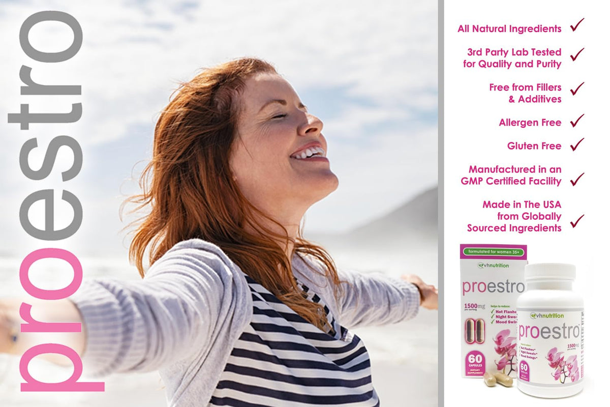 VH Nutrition PROESTRO | Estrogen Support* Supplement for Women | Extra Strength Hormone Balance* for Her | 60 Capsules in Easy to Swallow Pills VH NutritionBuy Supplements Australia