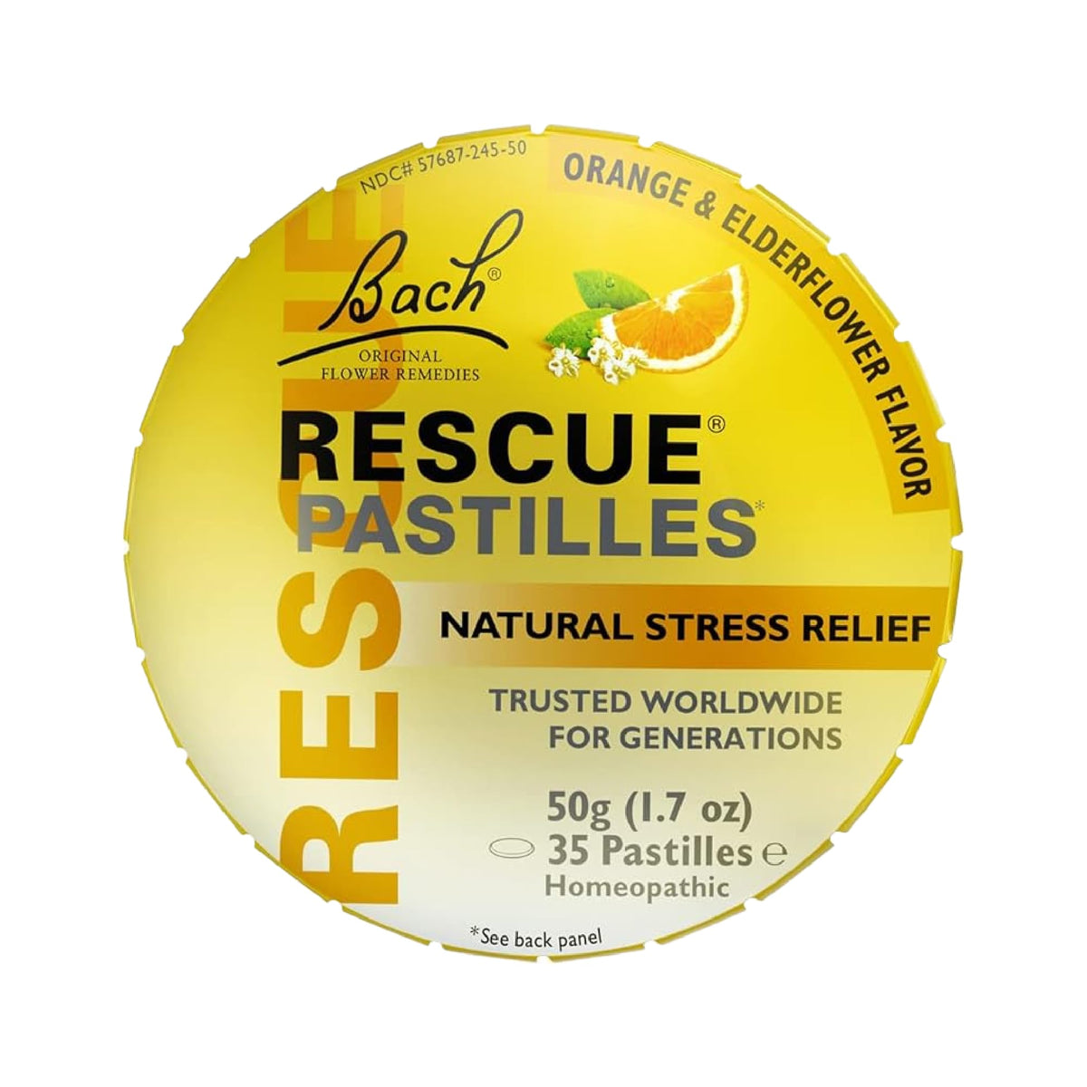 Bach Rescue PASTILLES, Orange and Elderflower Flavor, Natural Stress Relief Lozenges, Homeopathic Flower Essence, Vegetarian, Gluten & Sugar-Free, 35 Count RESCUE buy supplements Au