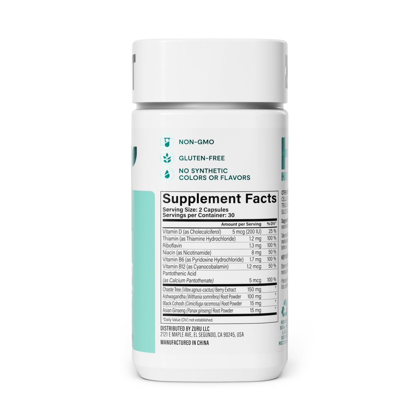 Habit PMS Support Supplement for Women (60 Capsules) - Supports Premenstrual Symptoms & Stress, Hormone Balance, Mood, B Vitamins, Vitamin D, Chasteberry, Ashwagandha, Gluten-Free, Non-GMO (1 Pack) H' HabitBuy Supplements Australia