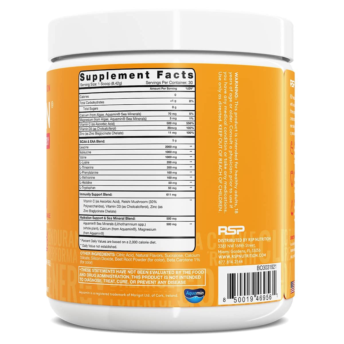RSP NUTRITION AminoLean Pre Workout Energy (Pink Lemonade 30 Servings) with AminoLean Recovery Post Workout Boost (Blood Orange 30 Servings)