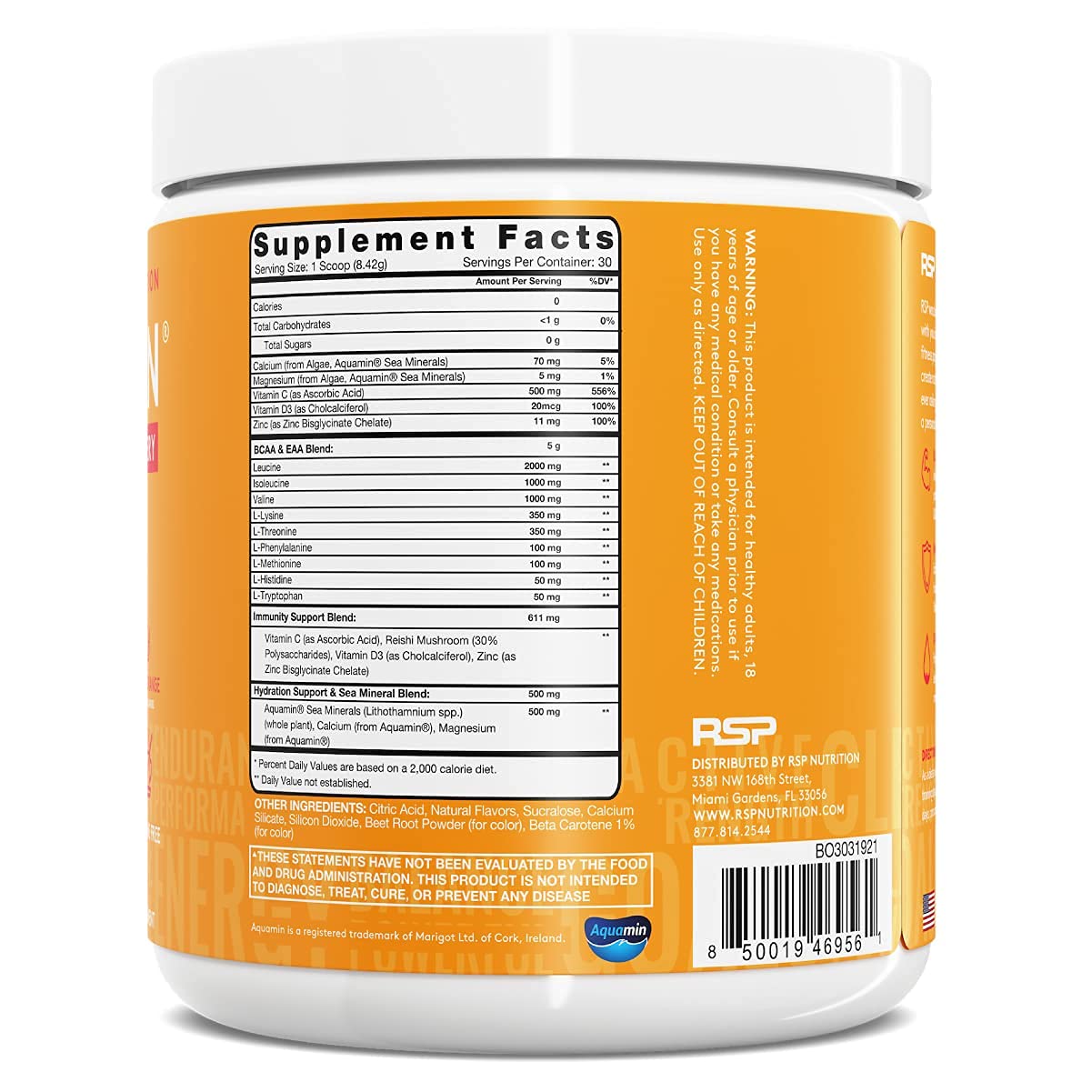 RSP NUTRITION AminoLean Pre Workout Energy (Pink Lemonade 30 Servings) with AminoLean Recovery Post Workout Boost (Blood Orange 30 Servings)