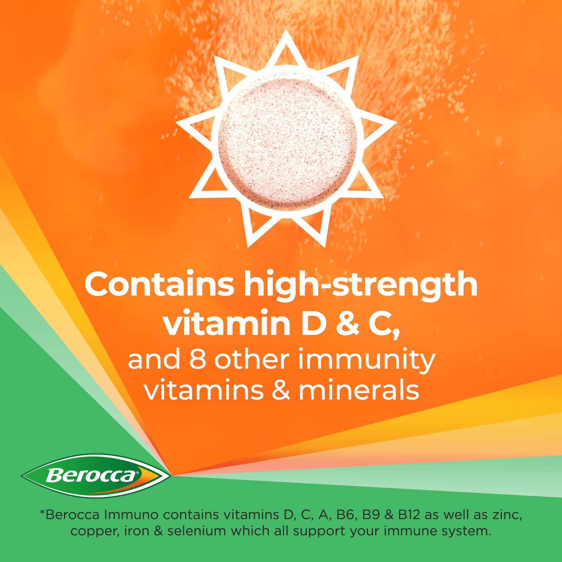 Berocca Immuno Effervescent Tablets, 11 Vitamins and Minerals, Including Vitamins D, C BeroccaBuy Supplements Australia